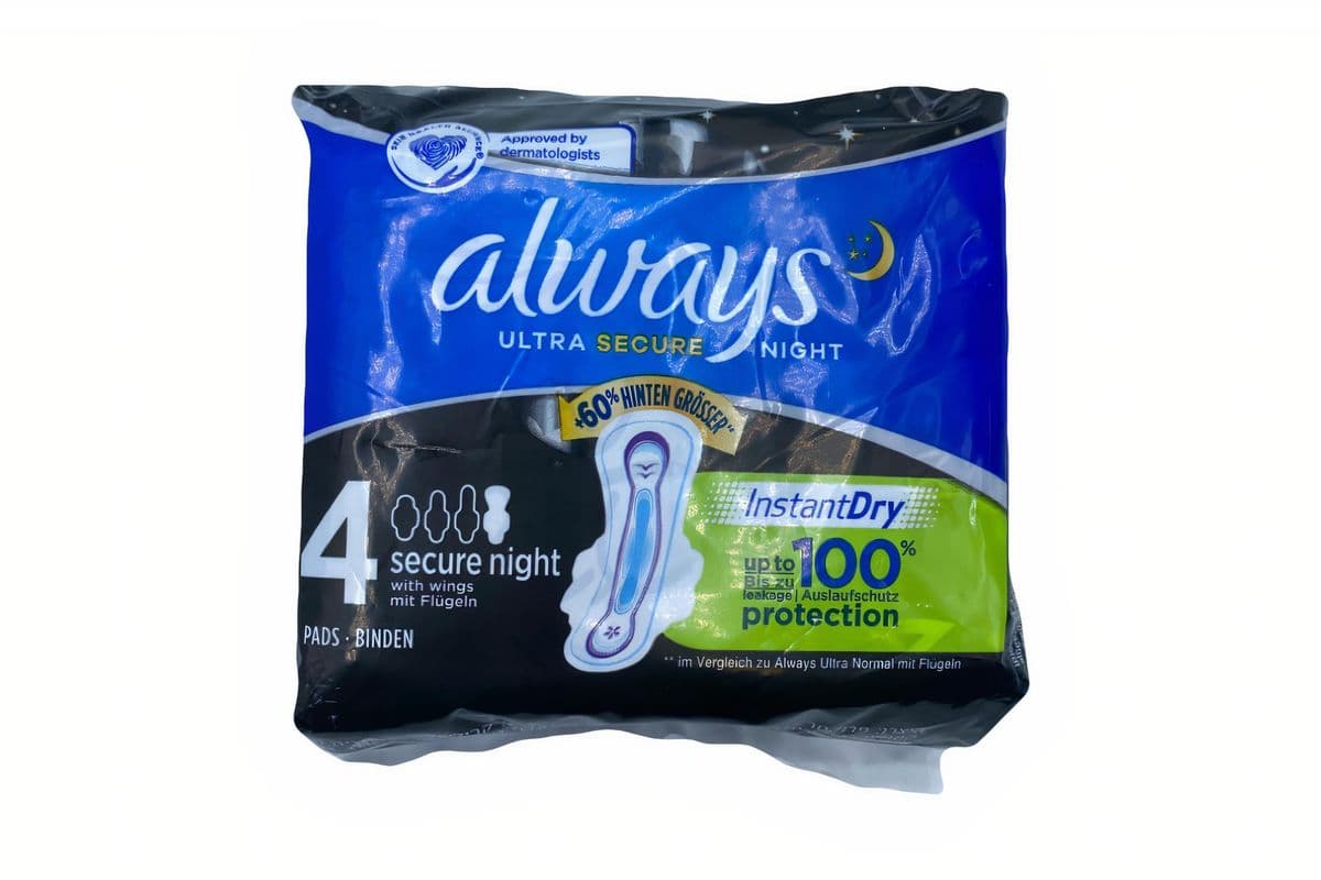 Always Ultra Secure avec ailes pour nuit / Night Pads with Wings (9 pcs)