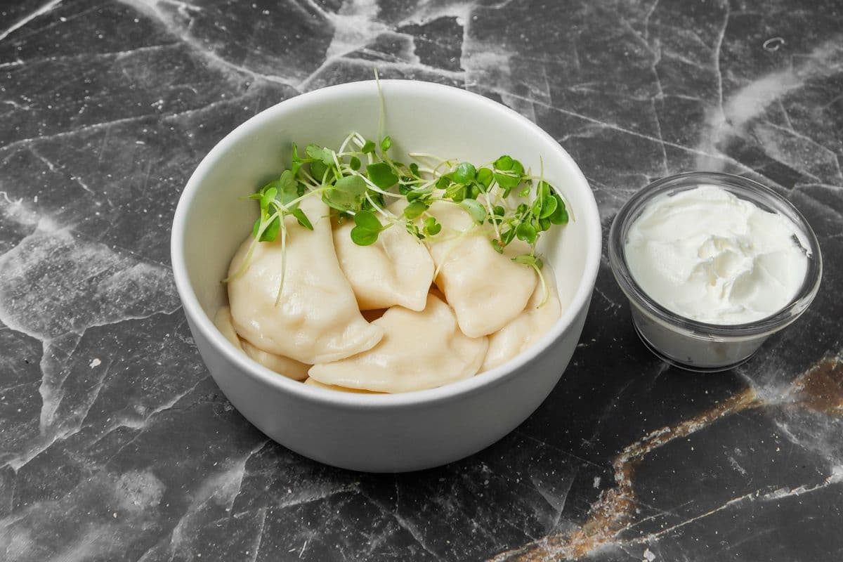 Potato and Bacon Pierogies Plate