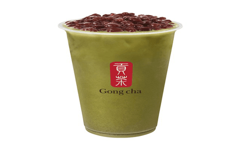 Matcha Red Bean Milk Tea / THÉ AU LAIT MATCHA AVEC FÈVES ROUGES