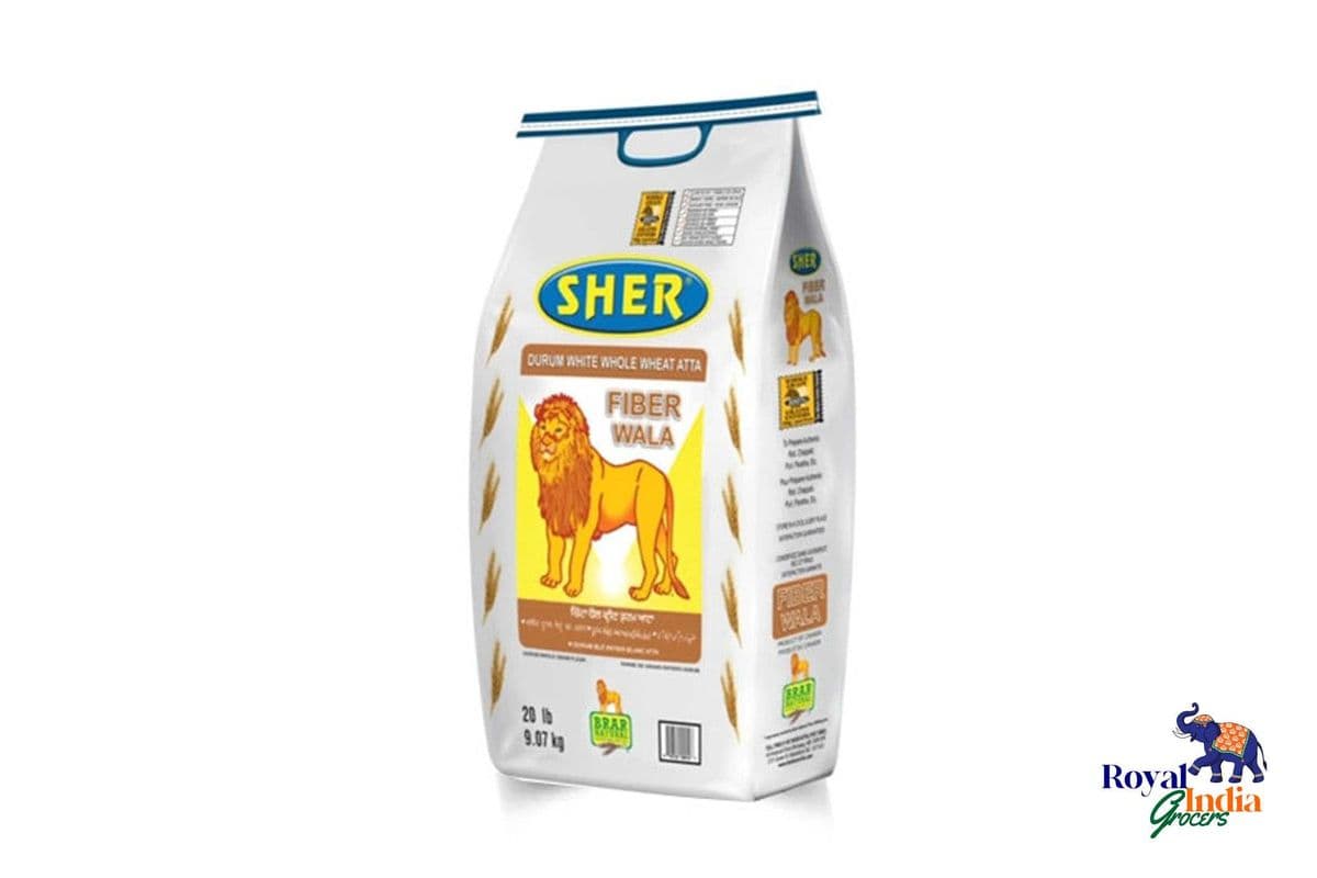 Sher White Whole Wheat Atta (20 lb)