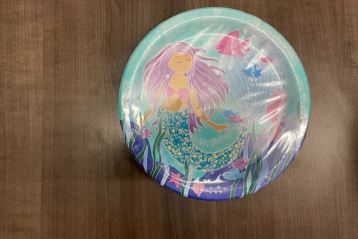 Plate Mermaid Swim 9" 8pk