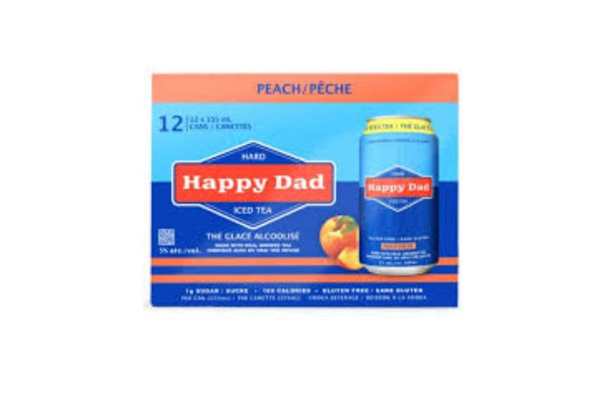 Happy Dad Iced Tea Peach (12 x 355mL Cans)
