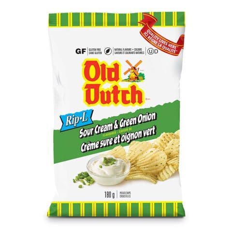Old Dutch XL Rip L Sour Cream Green Onion 180g