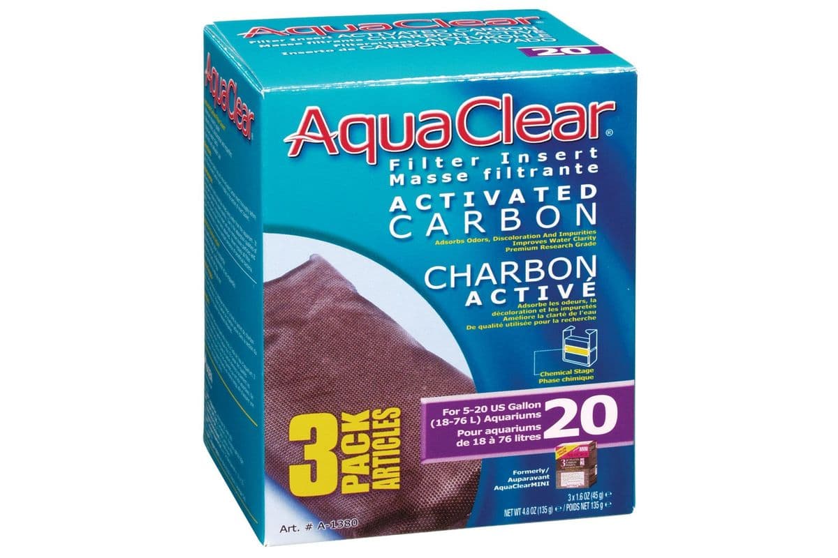 Hagen Activated Carbon Filter Insert for AquaClear (20 Mini) (3 Pack)