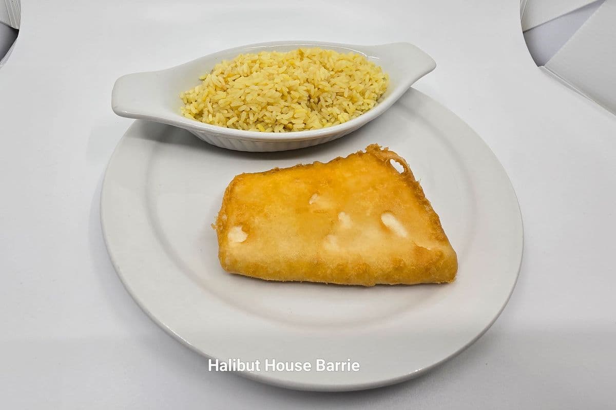 Lunch-Size Halibut and Rice