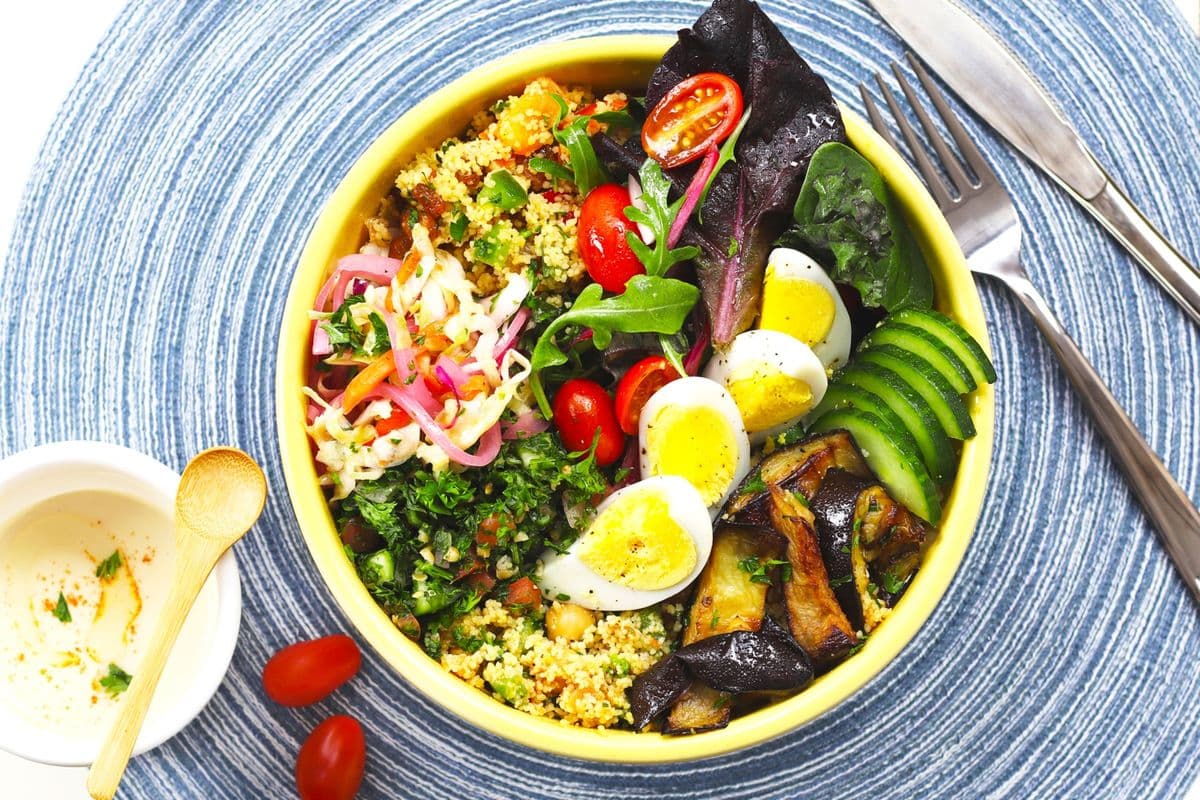 Mega Mediterranean Salad with Toppings