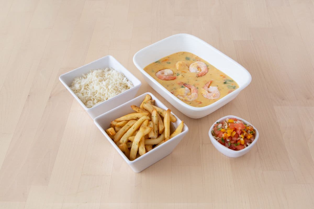 Cassava puree with shrimp ( Brazilian Bobo de Camarao)