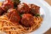Spaghetti con Polpette (Spaghetti and our own Marinara sauce with 4 meatballs)