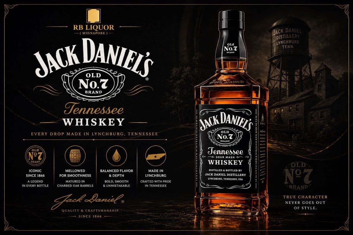 JACK DANIEL'S OLD NO.7 TENESSEE WHISKY (750ML) 40.0% ABV (1 x 750 mL)