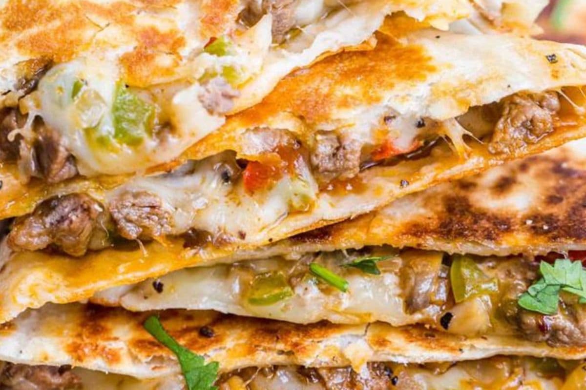 Crispy chicken Quesadilla and Fries