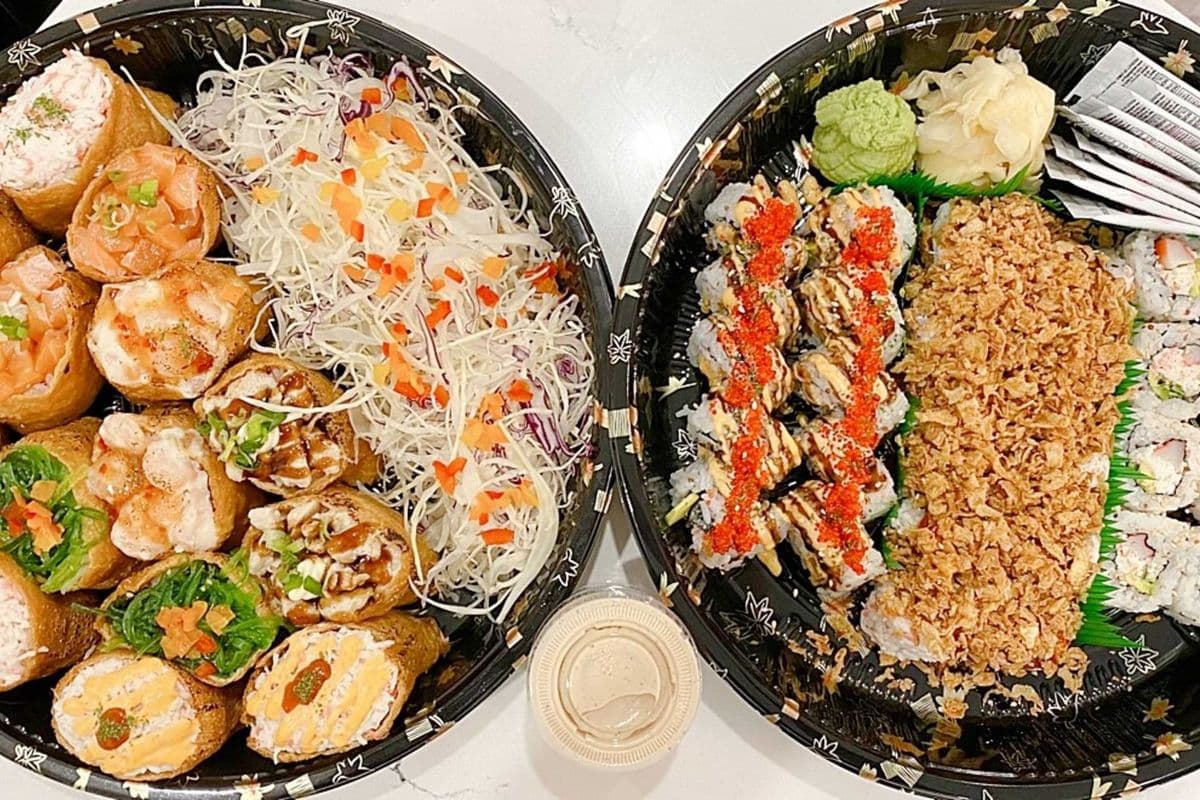 C. Pressed Roll and Pocket Sushi Platter (3 Rolls and Pocket 14 pcs)