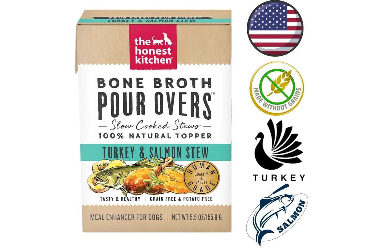 The Honest Kitchen - Turkey & Salmon Stew Bone Broth Pour Overs For Dogs - 5.5 Oz
