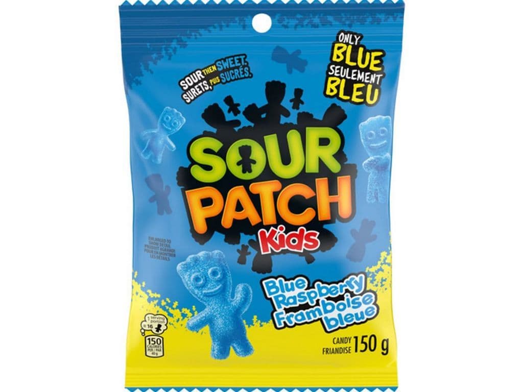 Maynards Sour Patch Kids Blue Raspberry 150g Gummy Candy Bag