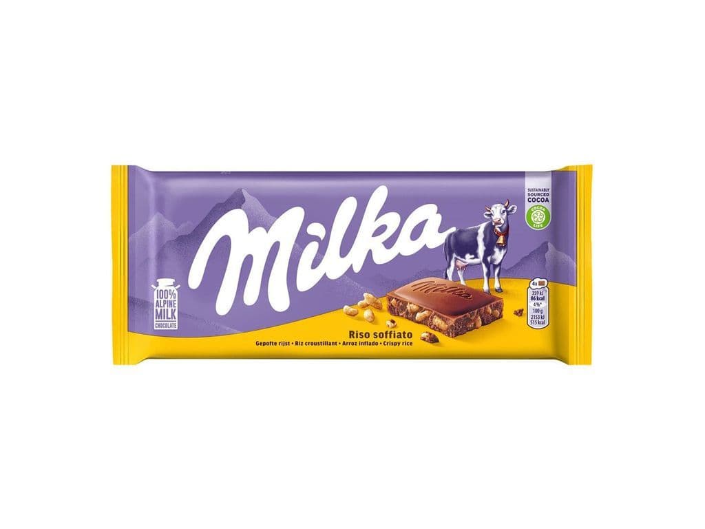 Milka Riso Soffiato Rice Crisp Milk Chocolate Bar 100g