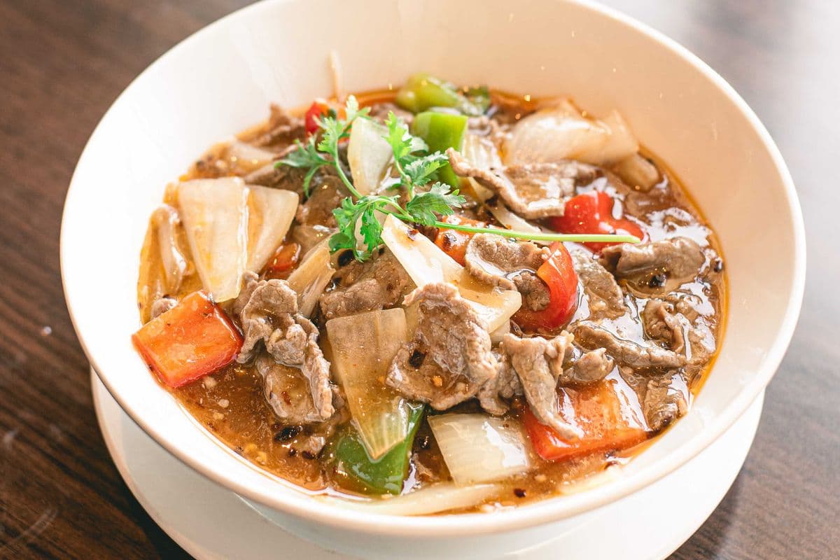 Red Satay Chicken, Beef Or Shrimp with Peppers