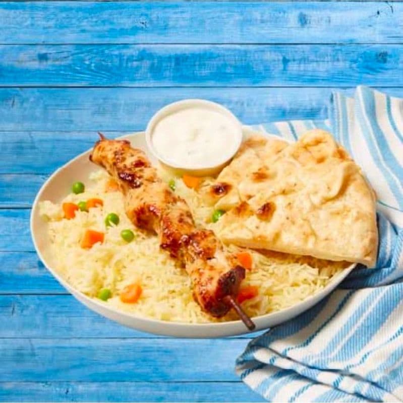 Two Pieces Chicken Souvlaki Rice Bowl