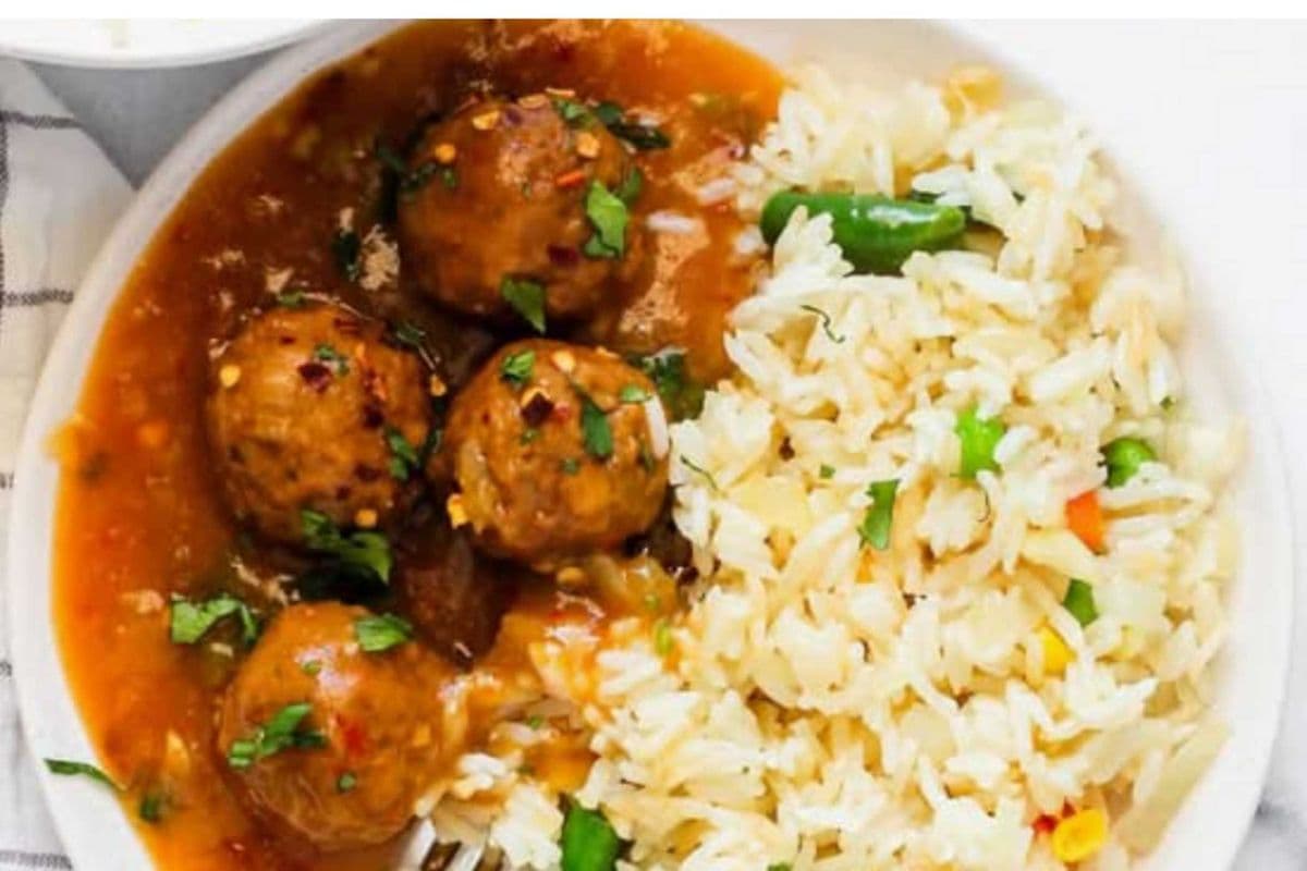 Veg Manchurian & Rice