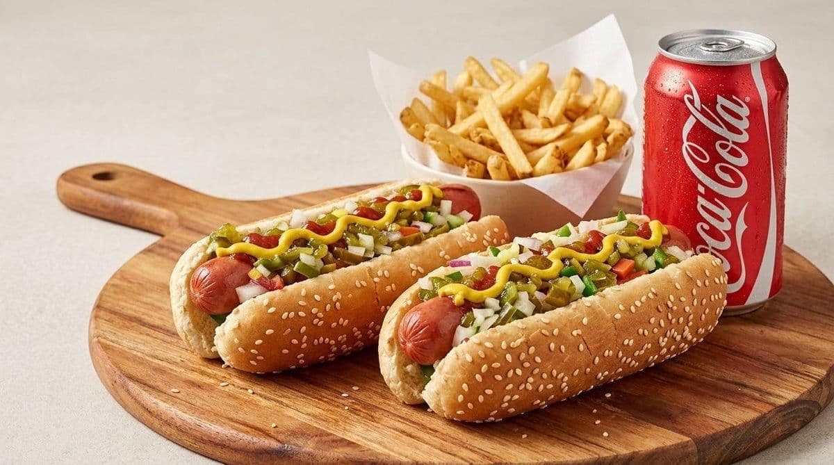 Trio #7 â 2 hot-dogs Vapeur + frite + breuvage