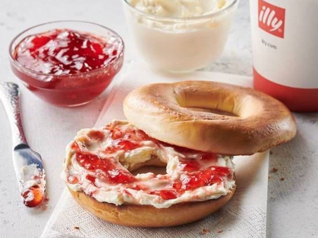 Bagel with Cream Cheese and Jam
