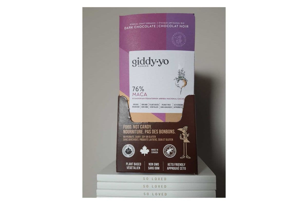 MACA 76% DARK CHOCOLATE, BOX OF 20 x 60g BARS, ORGANIC & VEGAN. FREE OF PEANUTS, DAIRY, GLUTEN, SOY (Box of 20 - 60g bars)