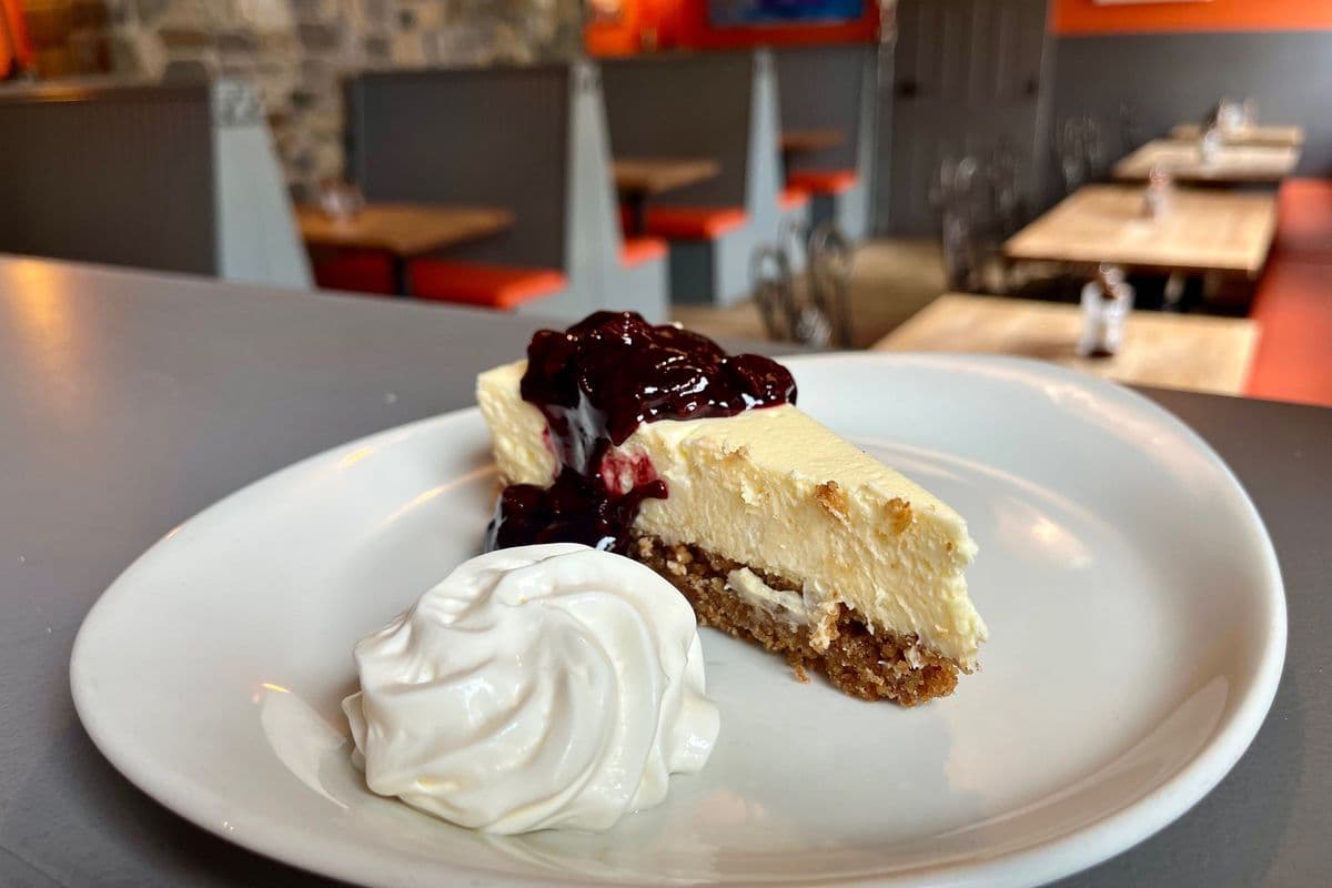 Lemon Cheesecake with Blueberry Coolis