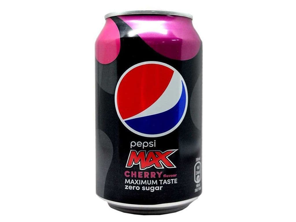 Pepsi Max Cherry Cola Zero Sugar European Soda Pop 330ml Can