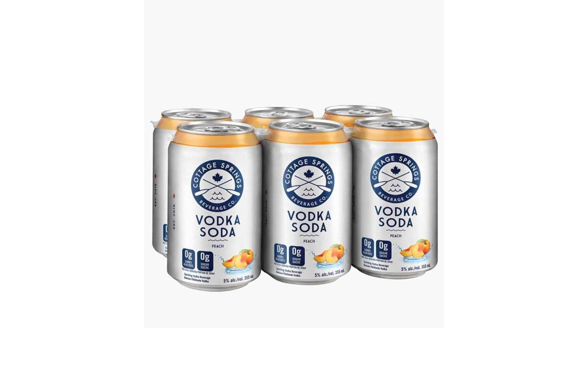 Cottage Spring Vodka Soda Peach (6 Cans)