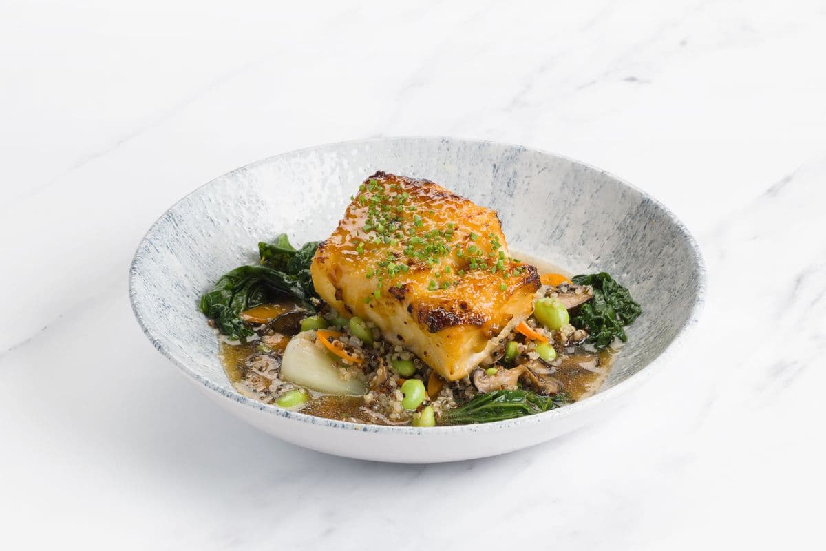 Miso Cod and Dashi Soaked Grains