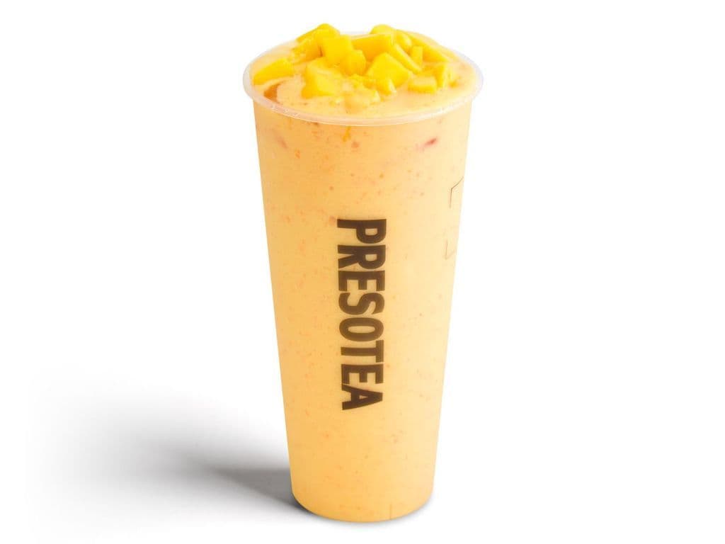 Frappé glacé mangue fraîche, litchi et pomelo / Fresh Mango Lychee Grapefruit Slush