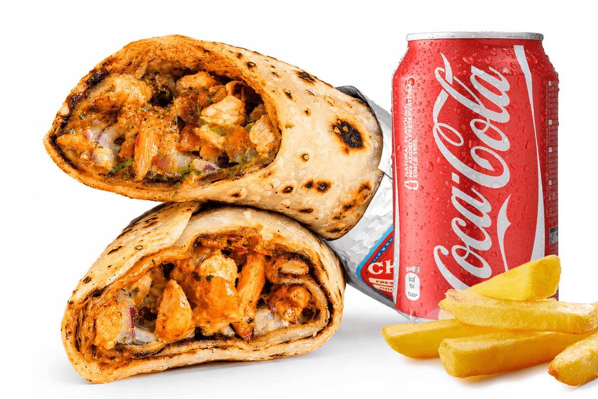 Chicken Tikka Roll Meal