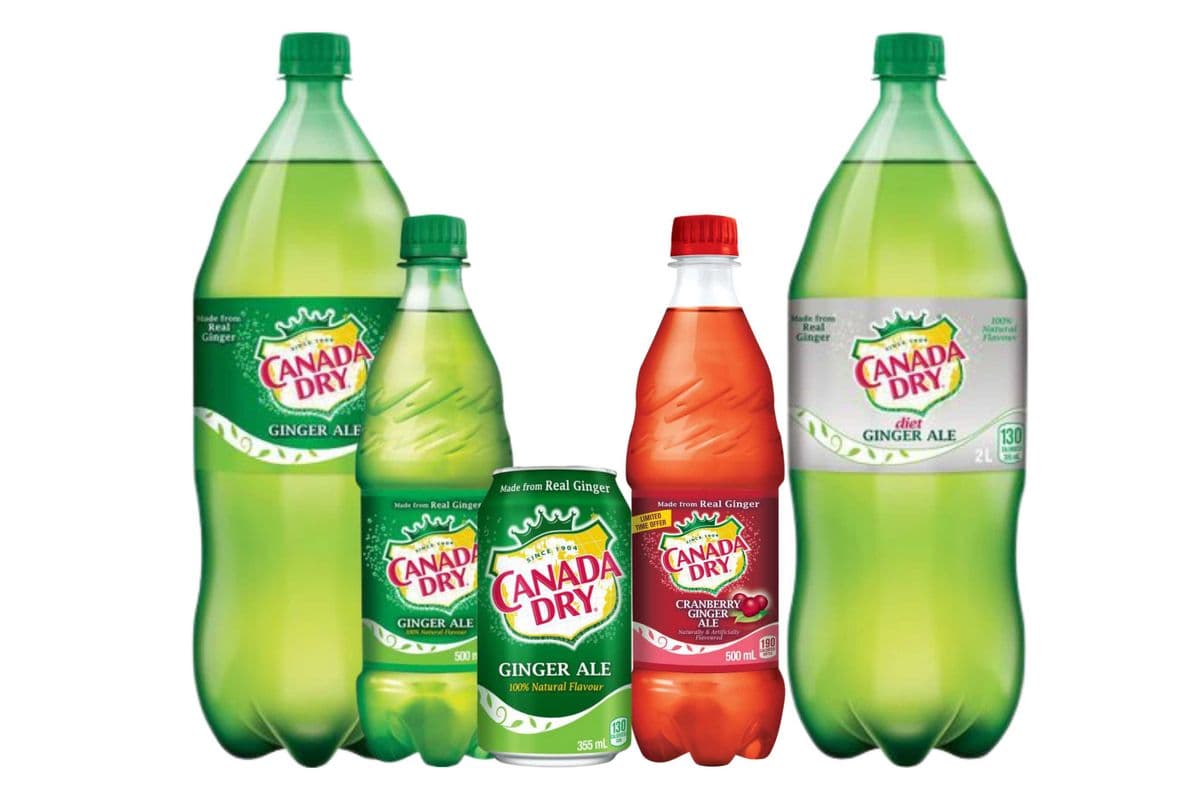 Canada Dry Ginger Ale Original, Diet, & Cranberry (355ml - 2 Litre)