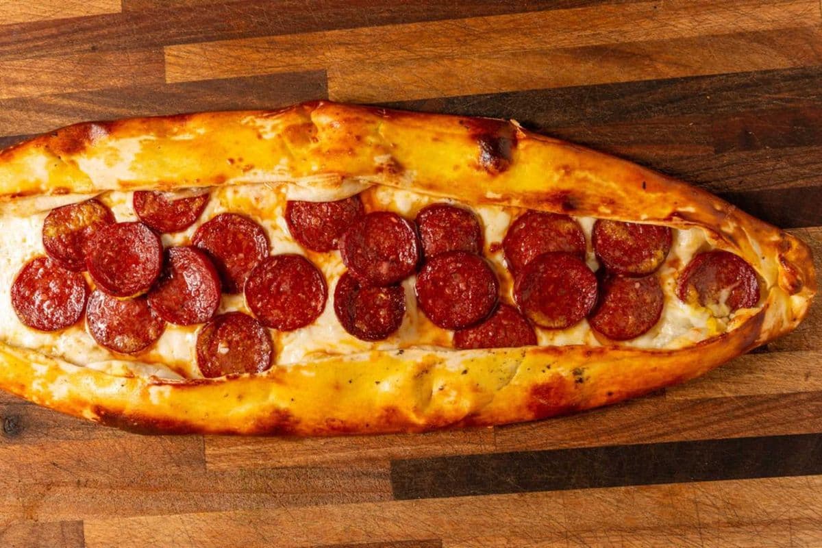 11. Turkish Sausage and Mozzarella Cheese Pide
