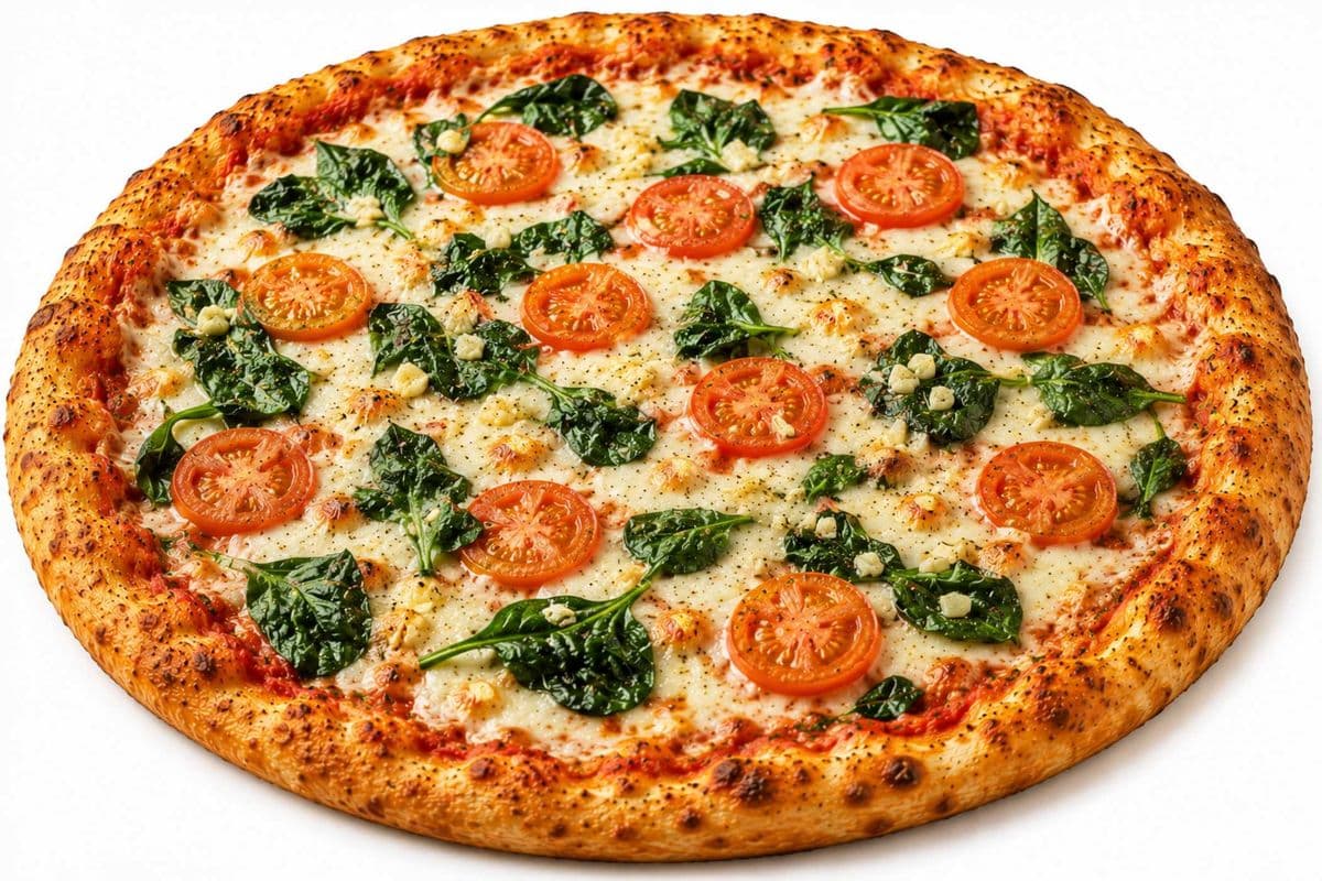 Garlic Spinach Tomatoes Pizza