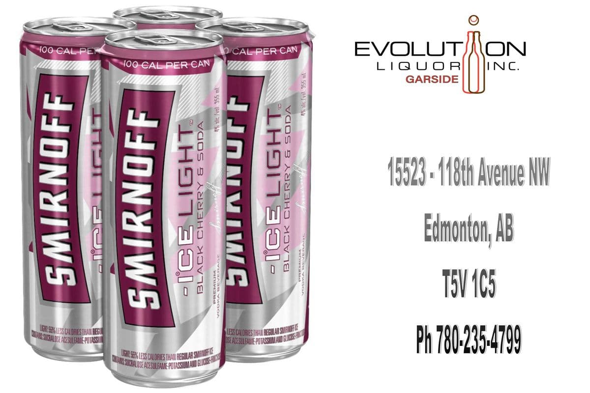 Smirnoff Ice Light Black Cherry & Soda C355-04 (4 x 355ml Can)