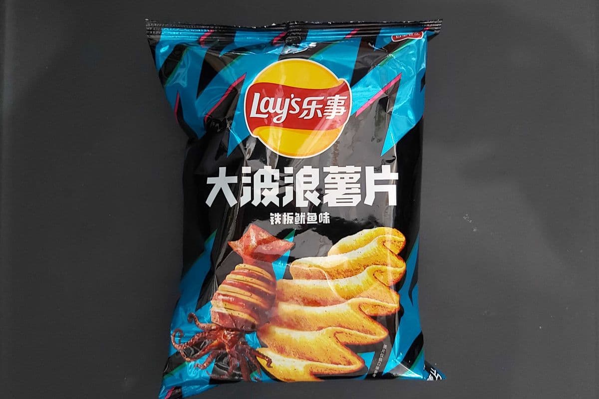 Lay's Double Crunchy Barbecue de calamars / Squid BBQ (大波浪薯片 铁板鱿鱼味) 70g