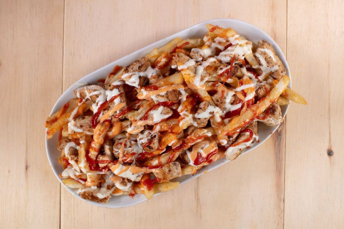 Grilled Chicken Over Fries