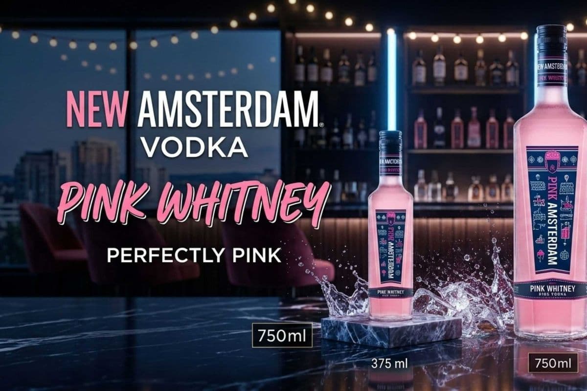 NEW AMSTERDAM VODKA, PINK WHITNEY (375ML) 30.0% ABV (1 x 375 mL)