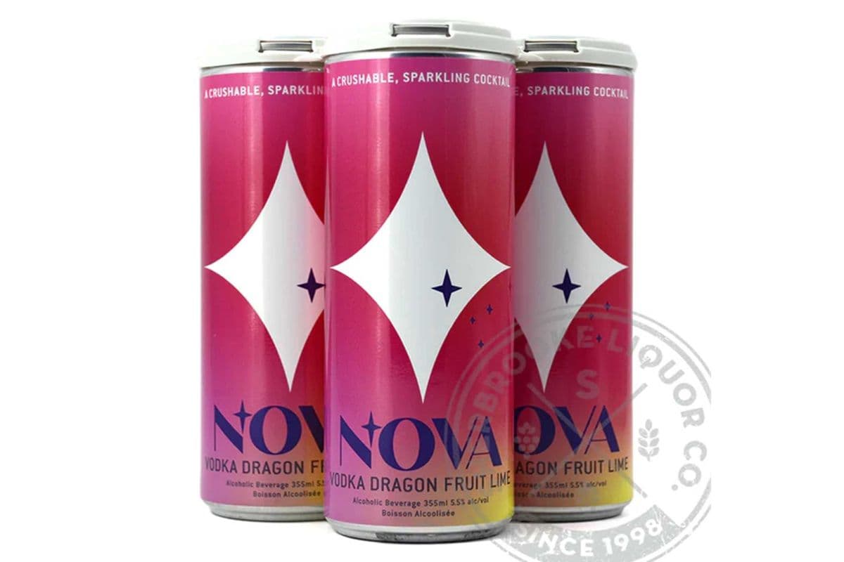 NOVA VODKA DRAGON FRUIT LIME 4 CANS (NEW ITEM) (4 x 355 ML)