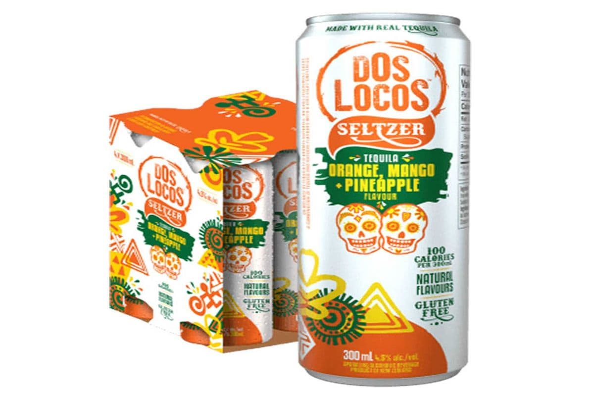 DOS LOCOS ORANGE MANGO PINEAPPLE TEQUILA 4 CANS (4 x 300 ML)