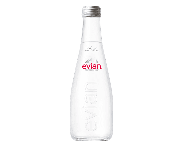 Evian Bouteille en Verre L' Eau 750ml/ Evian Carbonated Spring Water 750ml