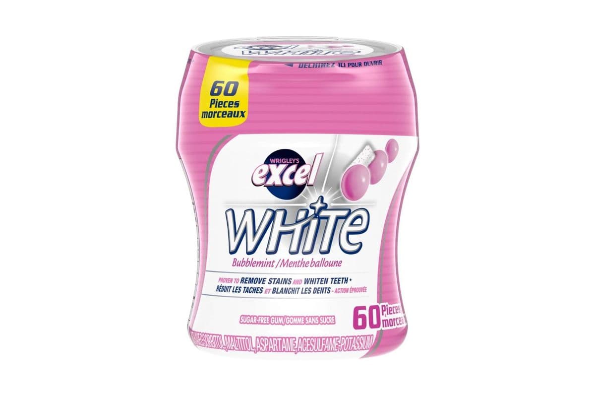 Excel White Bubblemint Bottle (60 pieces)