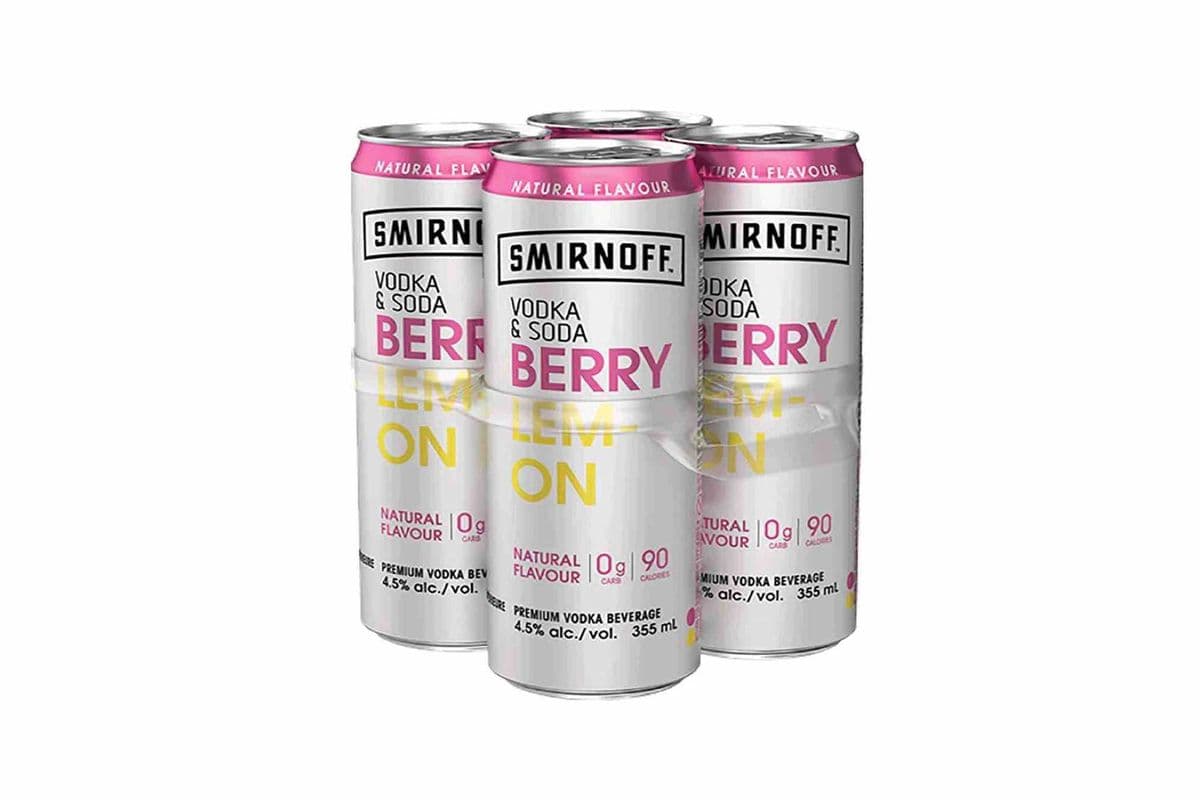 Smirnoff Vodka & Soda Berry Lemon 4 Cans (4 x 355 ML)