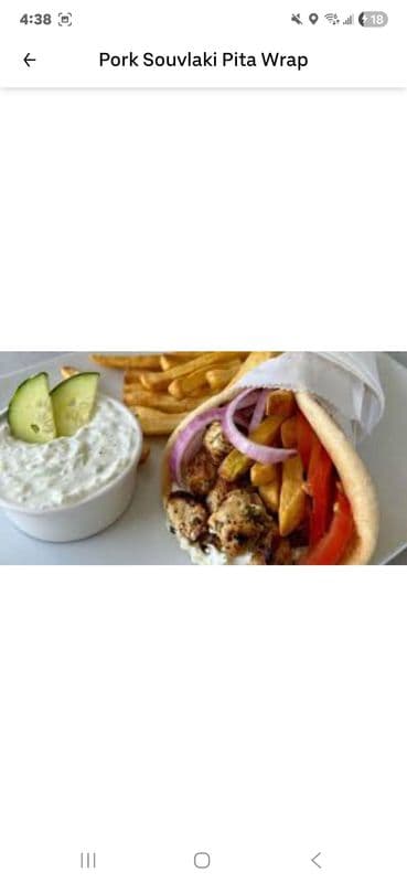 Pork Souvlaki Pita Wrap