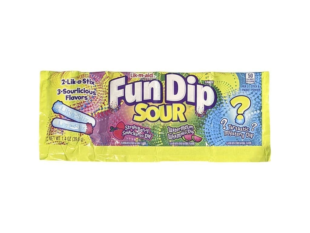 Wonka Fun Dip Sour 39.6g Powder Candy Strawberry + Watermelon + Mystery
