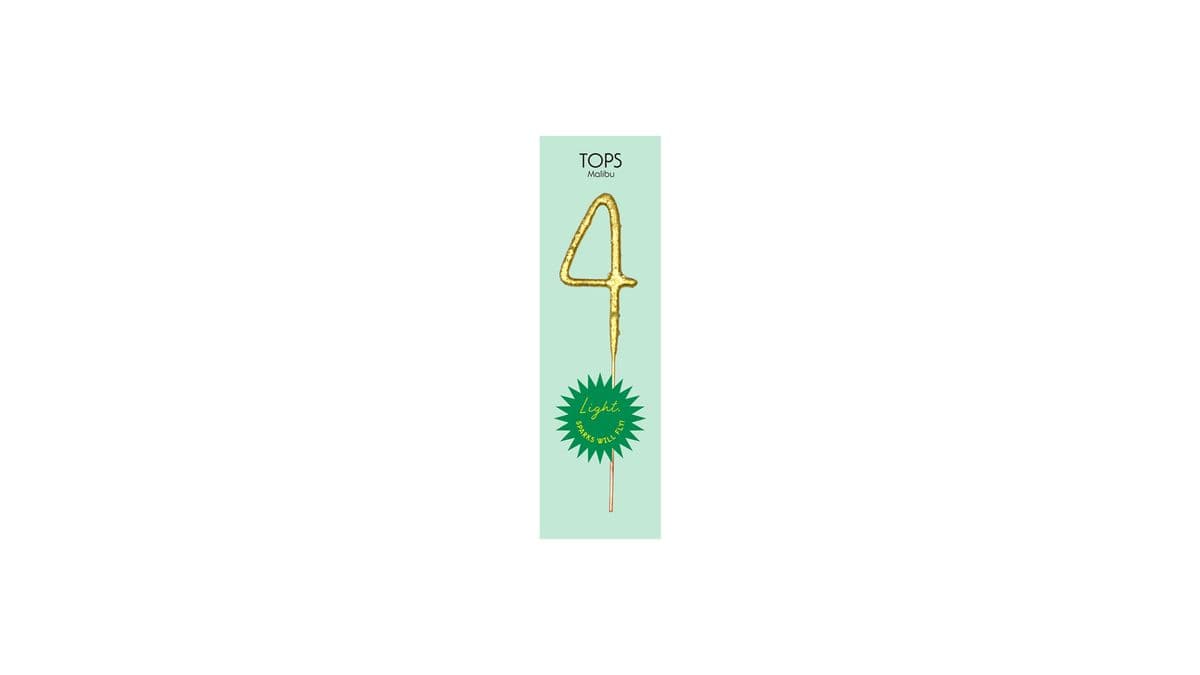 TOPS Malibu "4" Sparkler Candle