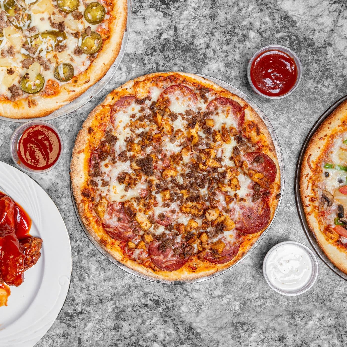 Double Cheese Halal Pizza & Wings