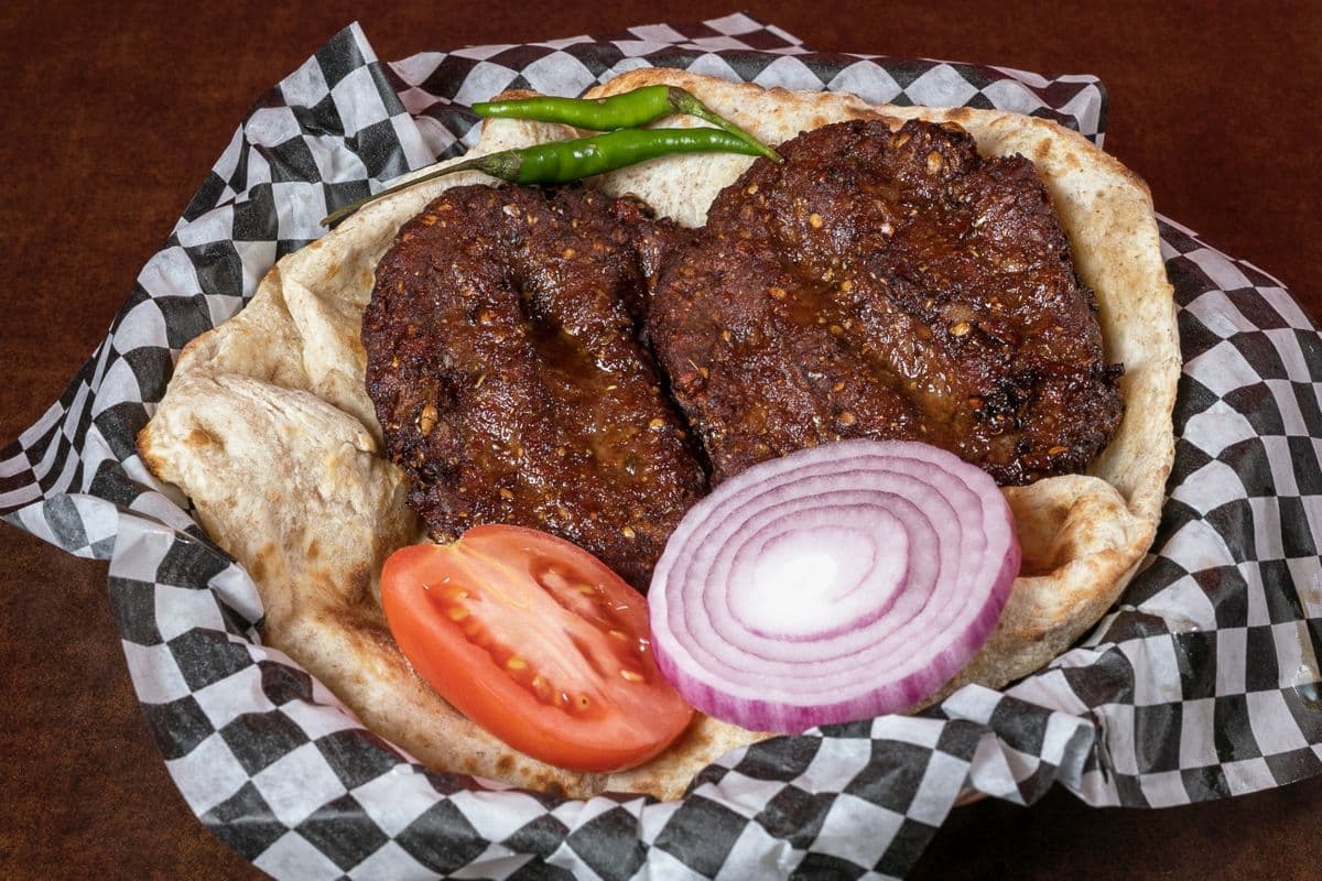 21. Peshawari Beef Chapli Kebabs with Naan (2 pcs)