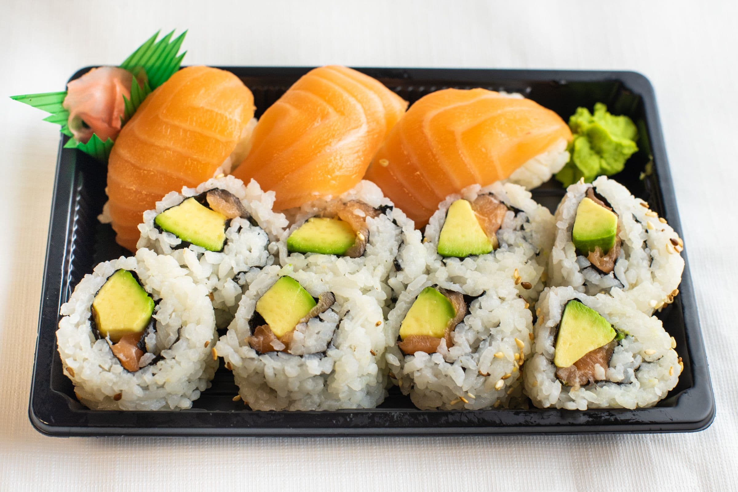 Salmon Avocado Roll (8 pcs) and Nigiri (3 pcs)