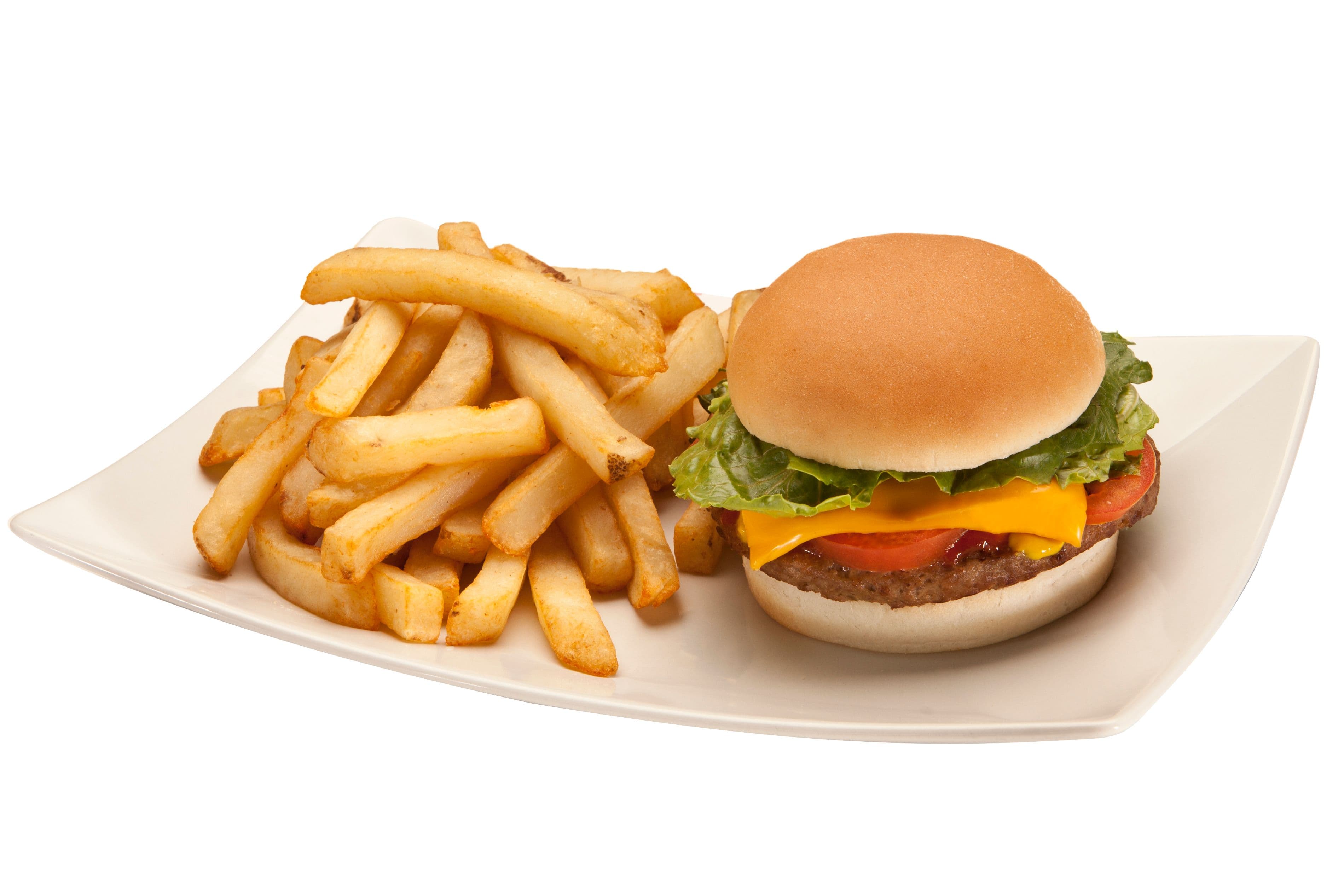 Cheeseburger Platter with Fries / Plat Hambourgeois au Fromage avec Frites