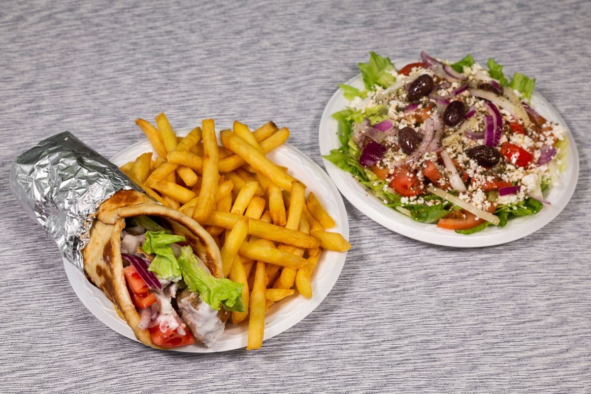 Gyro on a pita Dinner